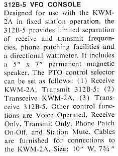 312B-5 VFO Console