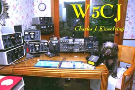 Ham Radio Station W5CJ and Dog Buffalo